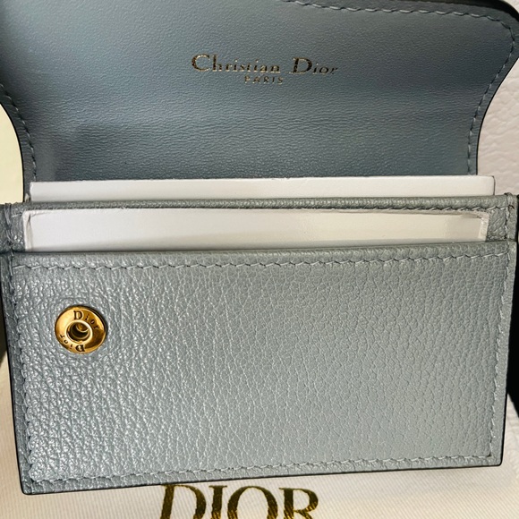 Authentic Brand New Christian Dior Cloud Blue Saddle Flap Card Wallet - Picture 5 of 6